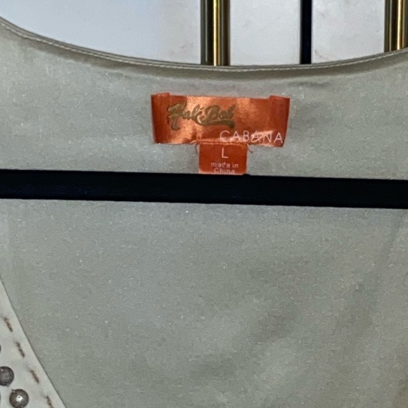 Hale Bob Embroidered lace & beaded detail Cream Sleeveless Dress - Picture 5 of 8